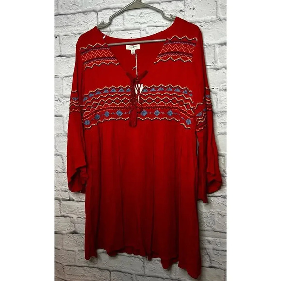 NWT Umgee red boho dress, size M. - Picture 2 of 10